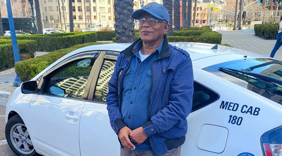 Medhanie, veteran taxi cab driver of 27 years