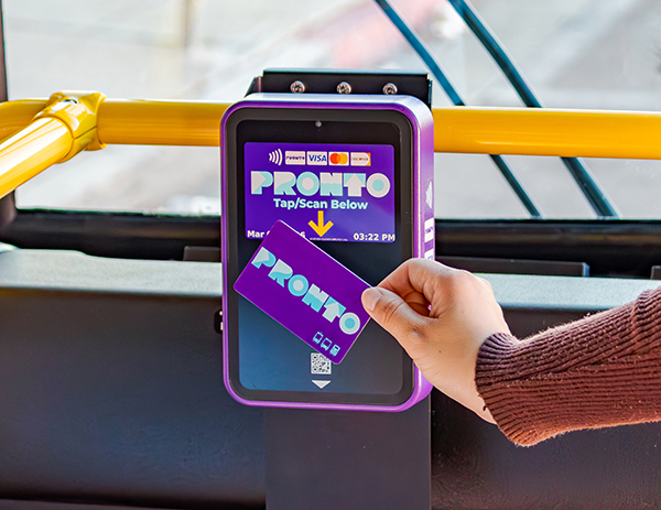 PRONTO Card being tapped on a validator