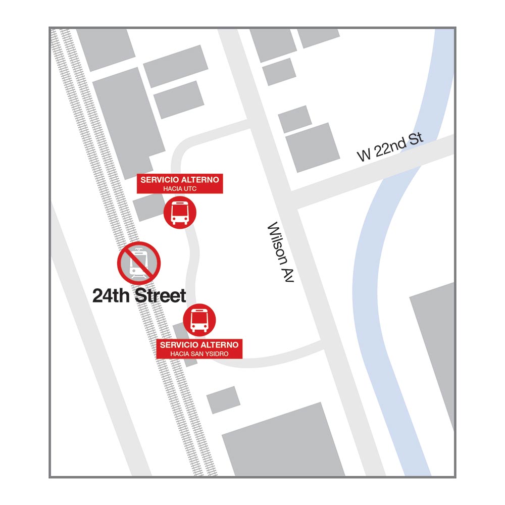 24th Street - Mapa de paradas de autobús