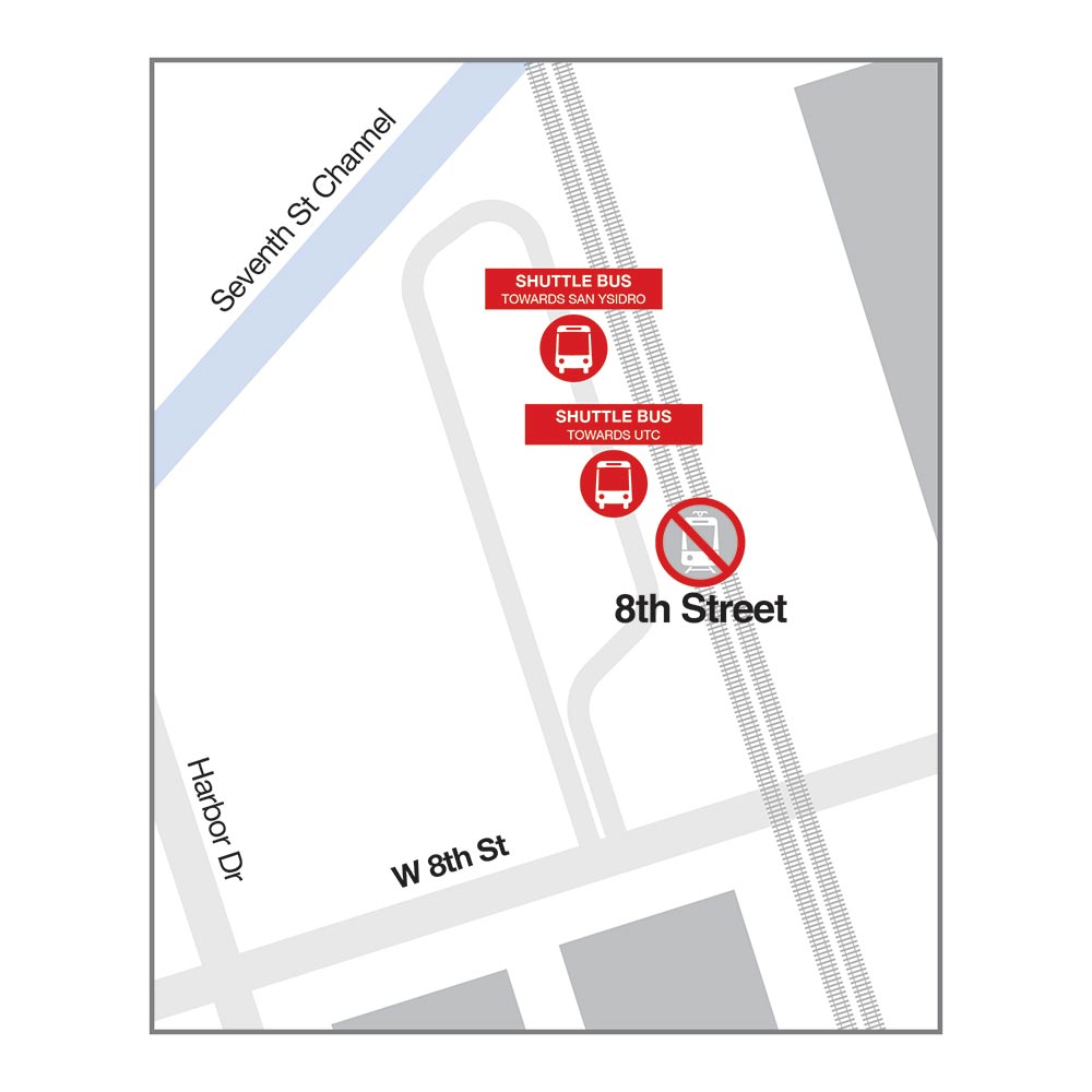 8th Street Bus Stop Map