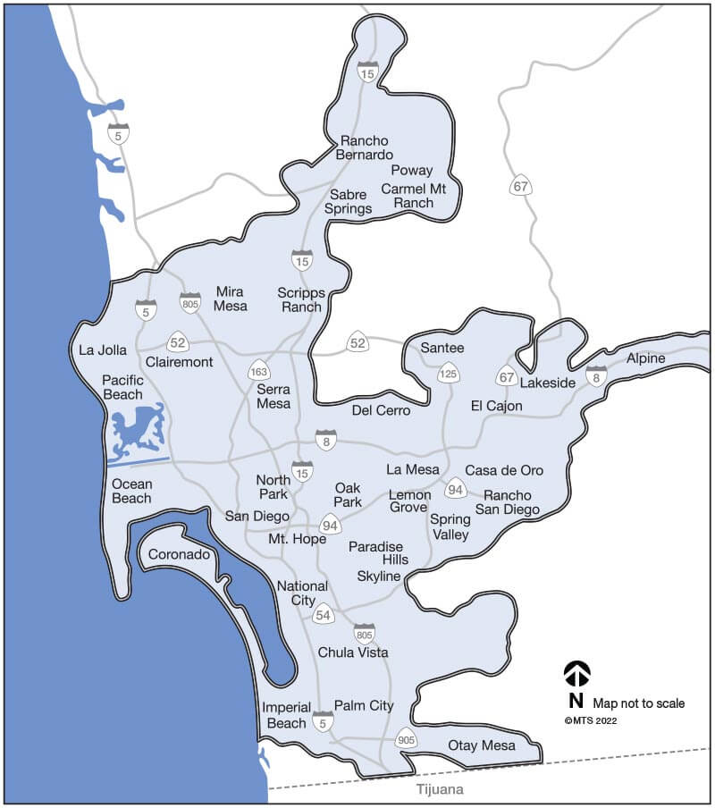 MTS Access Service Area Map