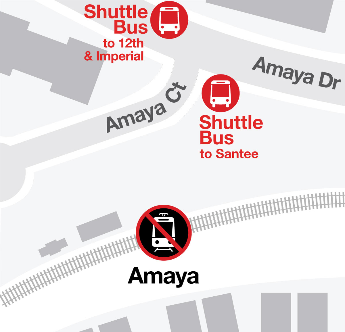 Amaya Drive Station Bus Stop Map