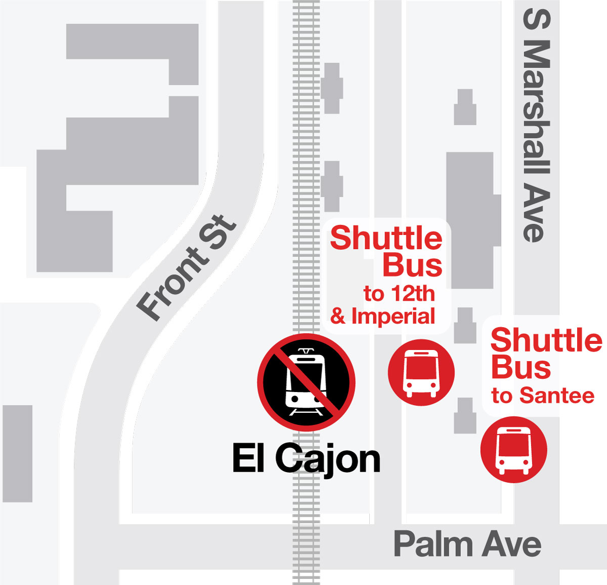 El Cajon Transit Center - Bus Stop Map