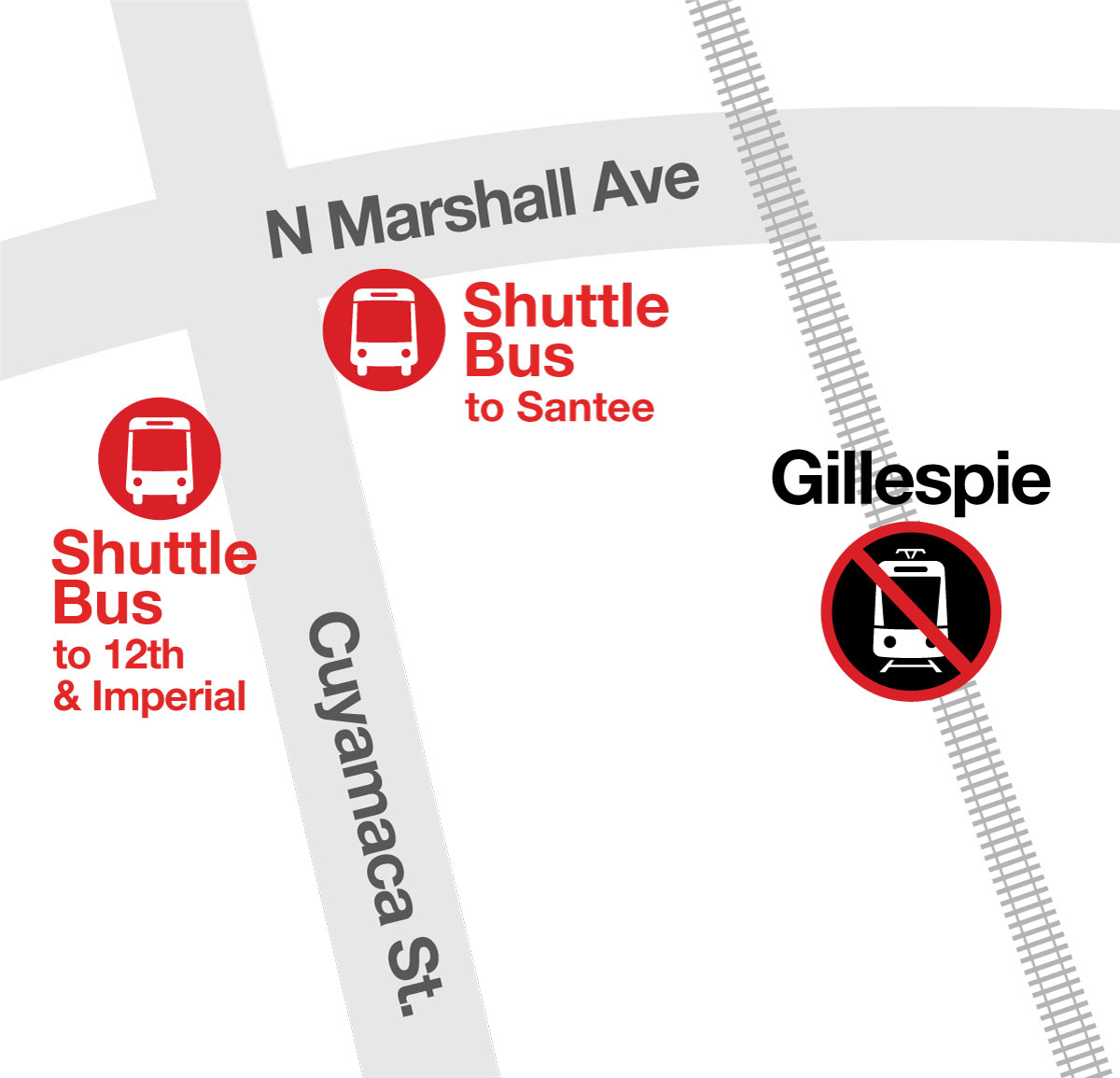 Gillespie Field Station - Bus Stop Map