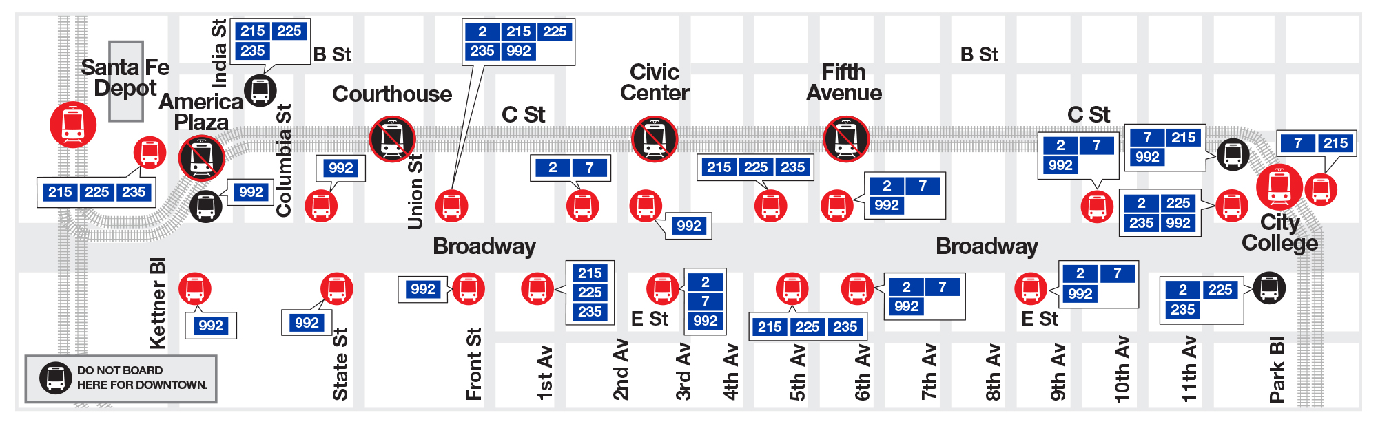 Broadway Bus Routes Map