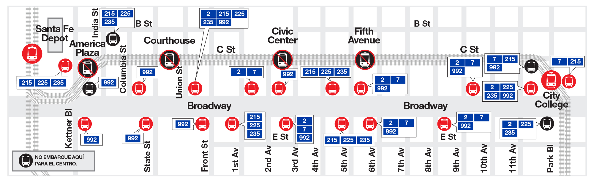 Broadway Bus Routes Map