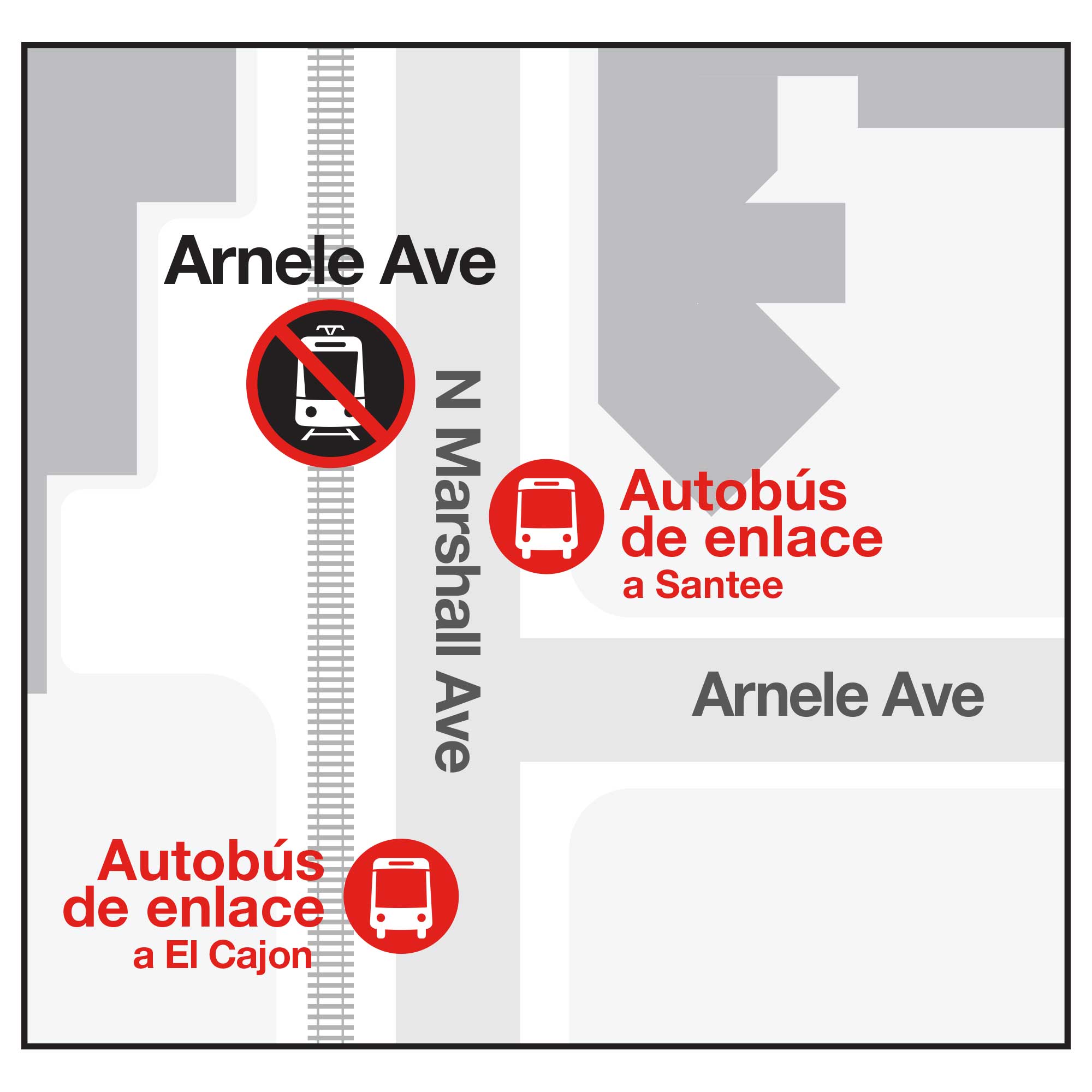 Arnele Ave  - Mapa de paradas de autobús
