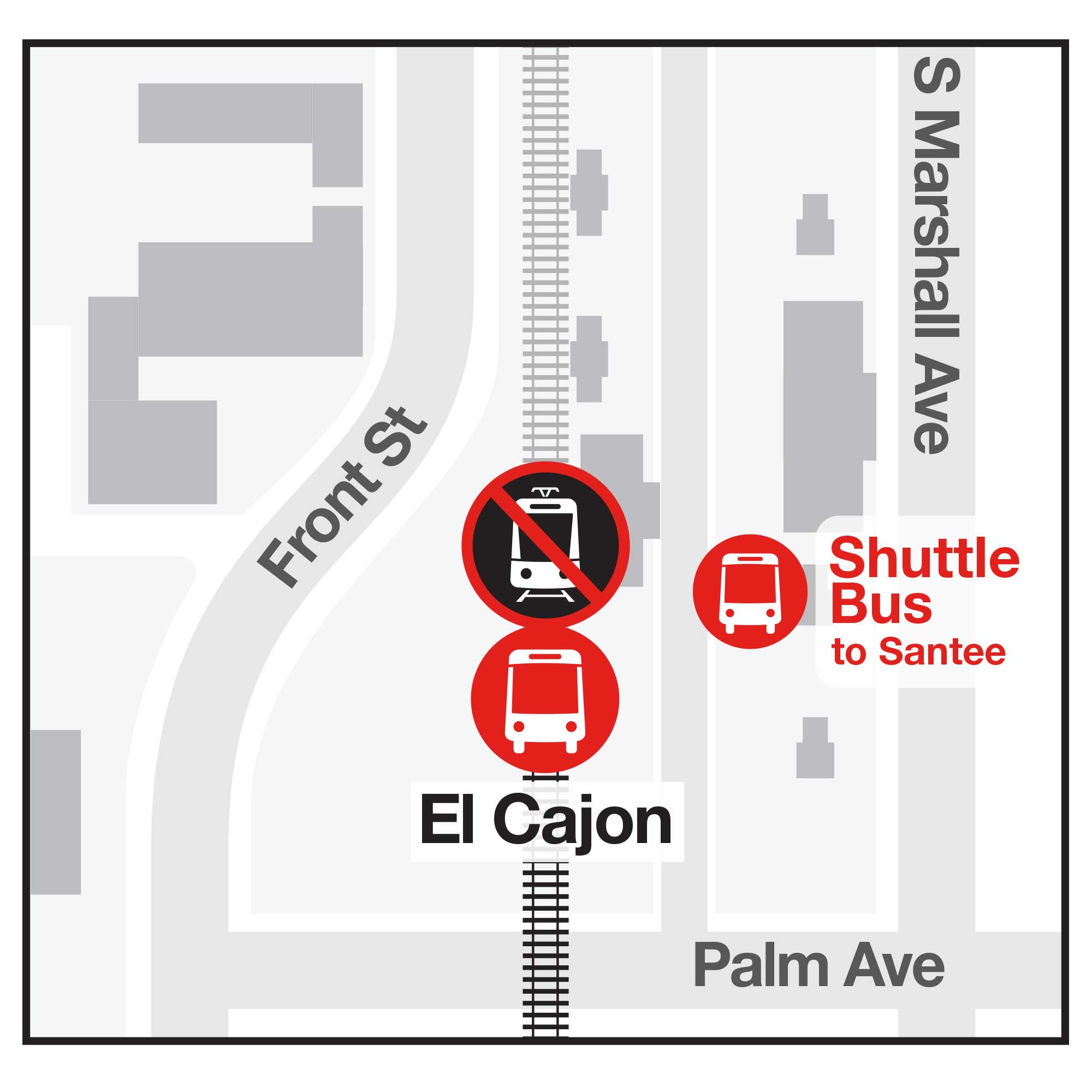 Copper Line - El Cajon - Bus Stop Map