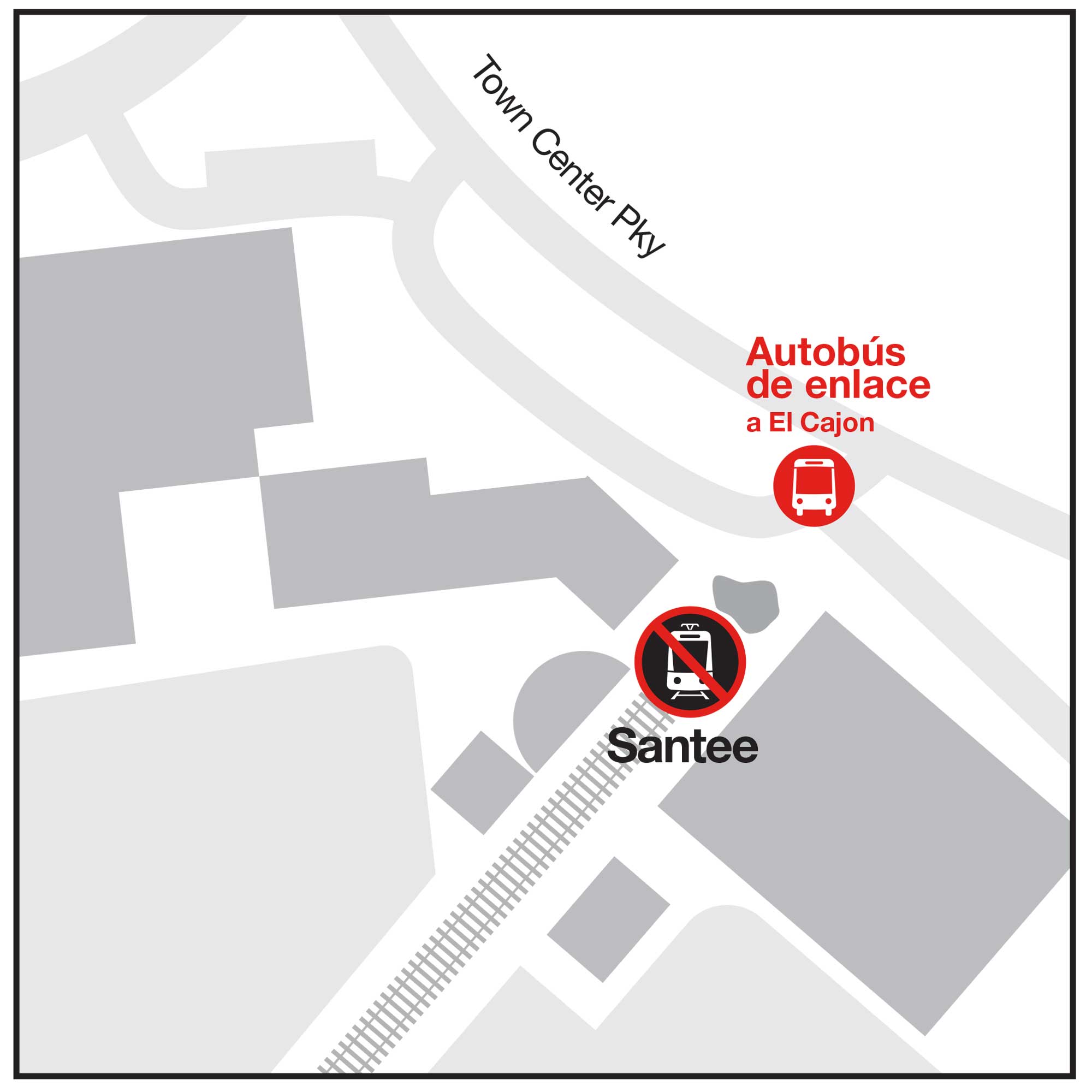 Santee  - Mapa de paradas de autobús