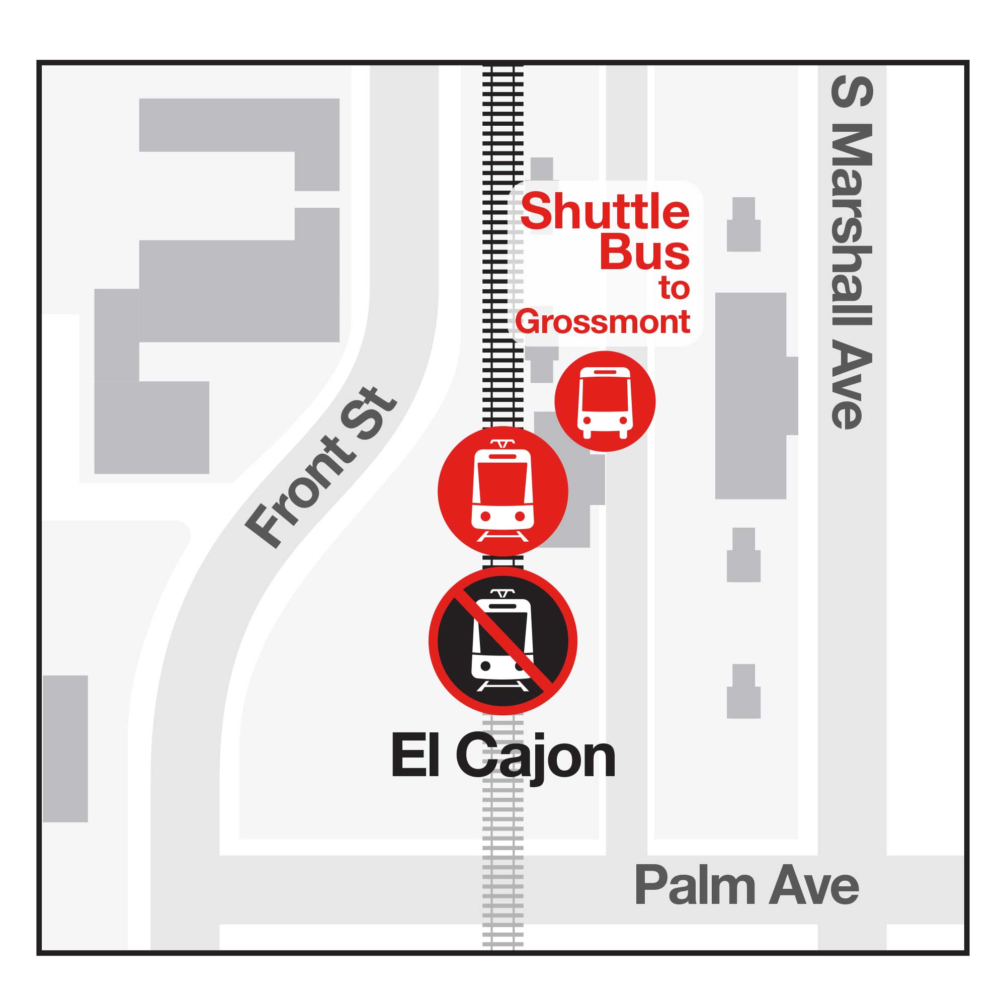 El Cajon Bus Stop Map