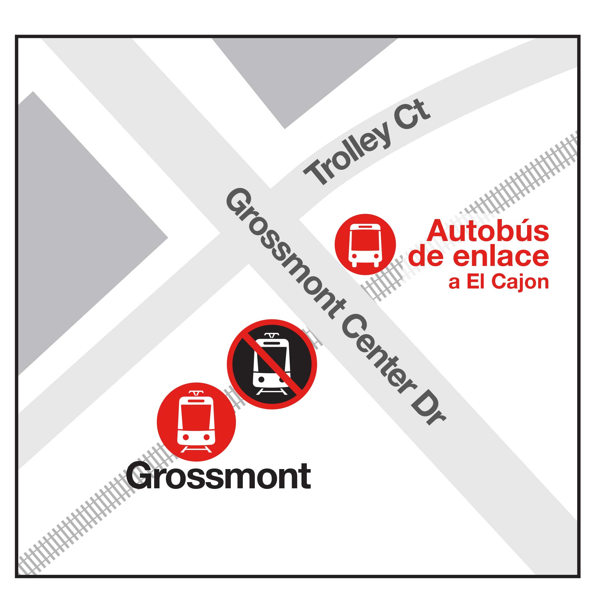 Grossmont Mapa de paradas de autobús