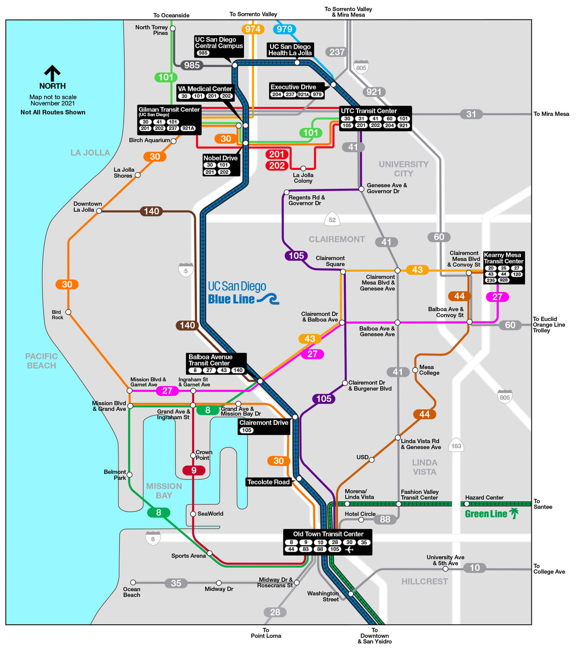 UCSD Blue Line Bus Network