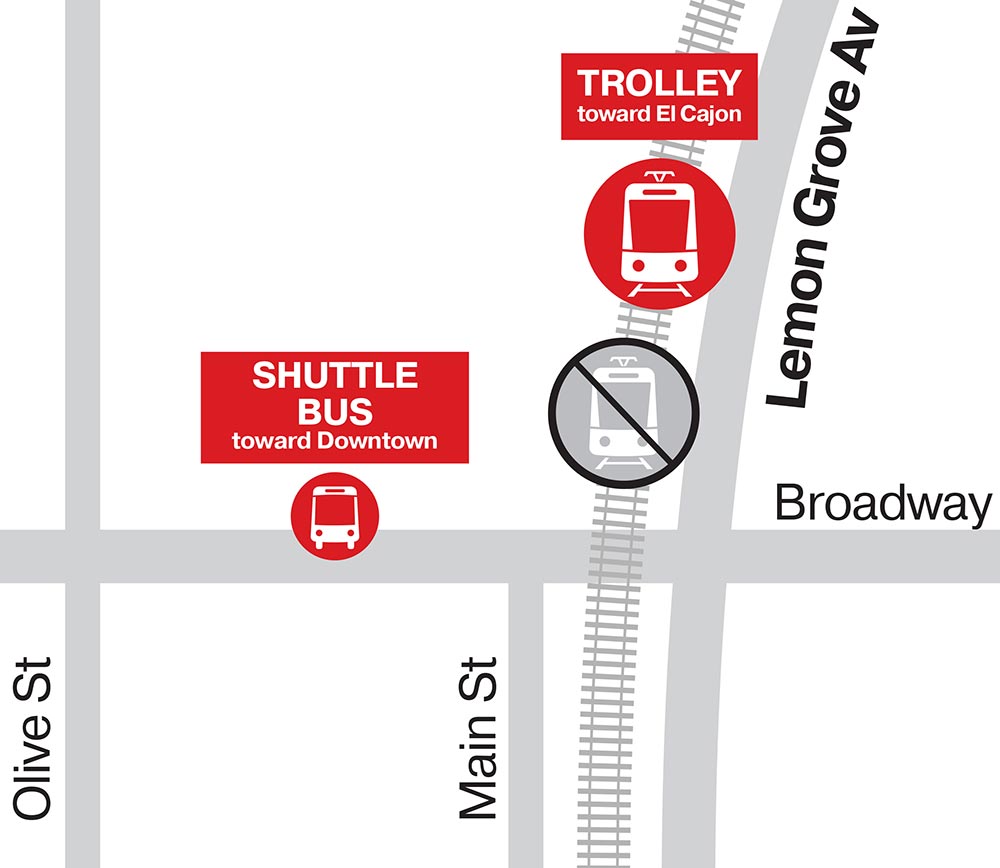 Lemon Grove Depot - Bus Stop Map