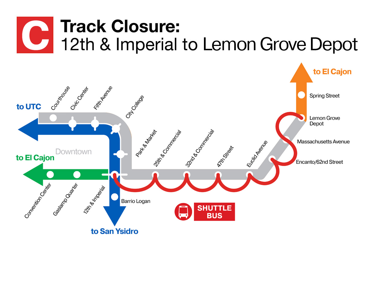 Rail Ready Bus Bridge Map C