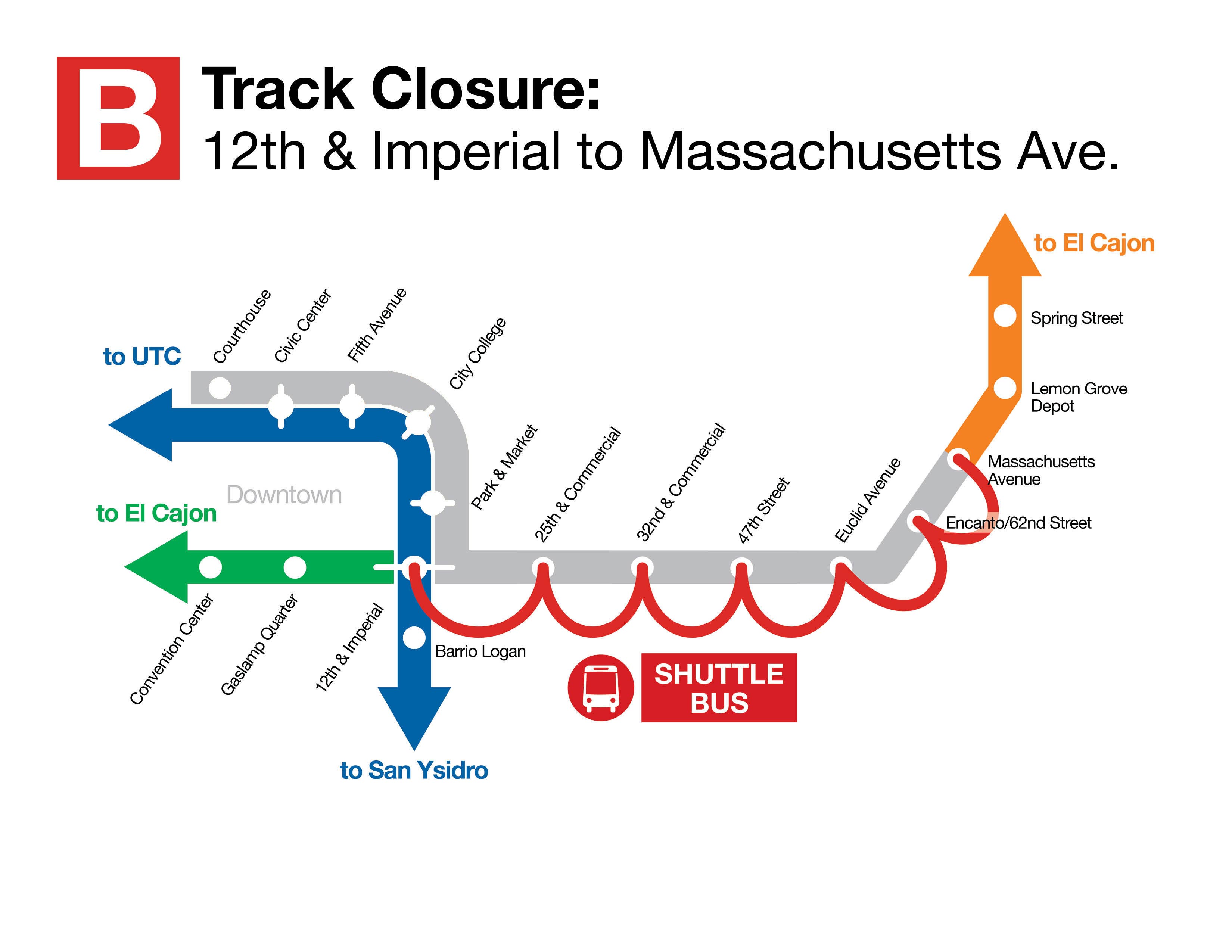 Rail Ready Bus Bridge Map B
