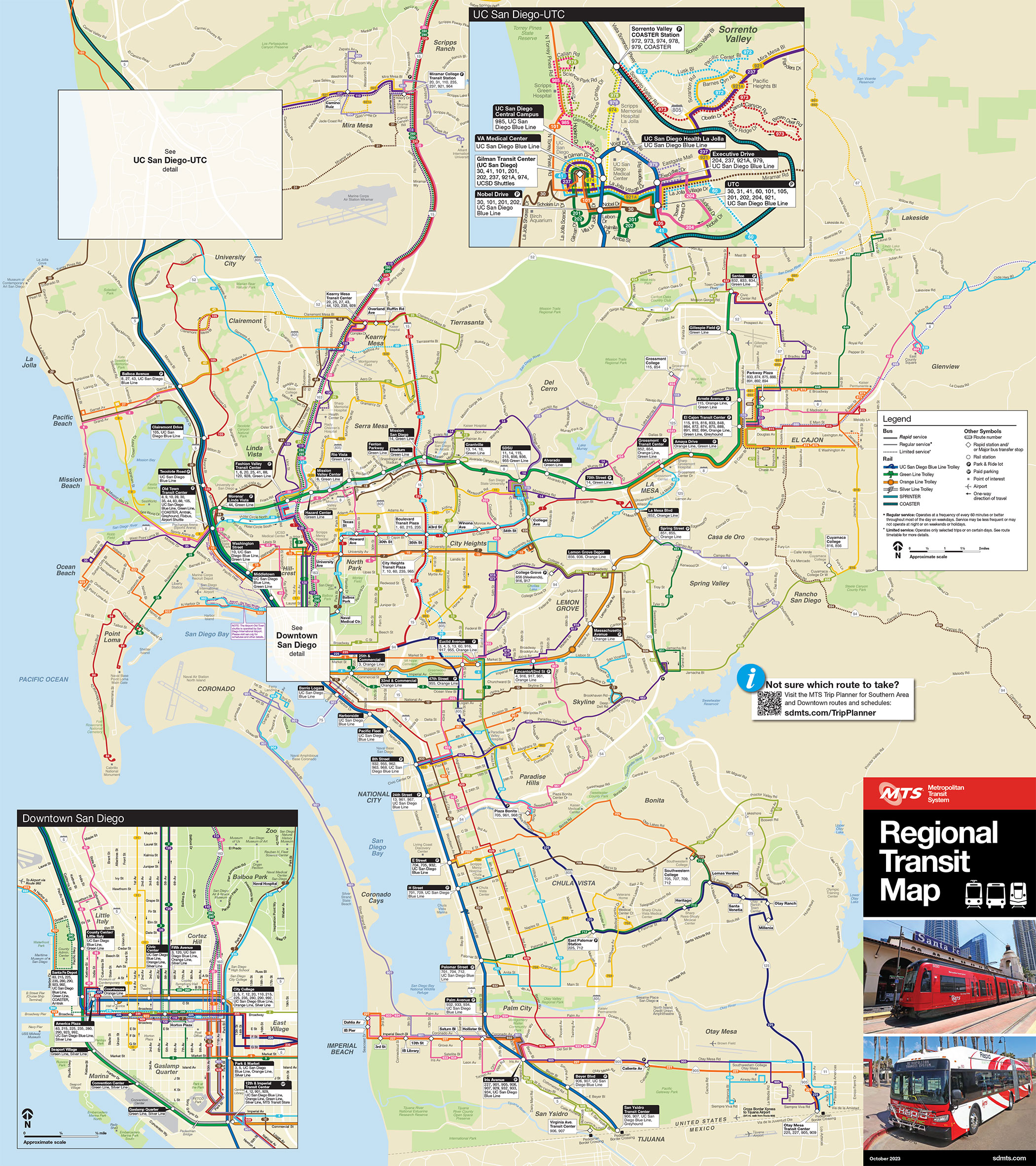 San Diego Regional Public Transit Map
