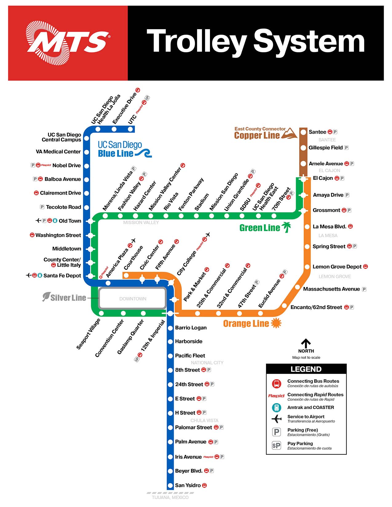 San Diego Trolley System Map