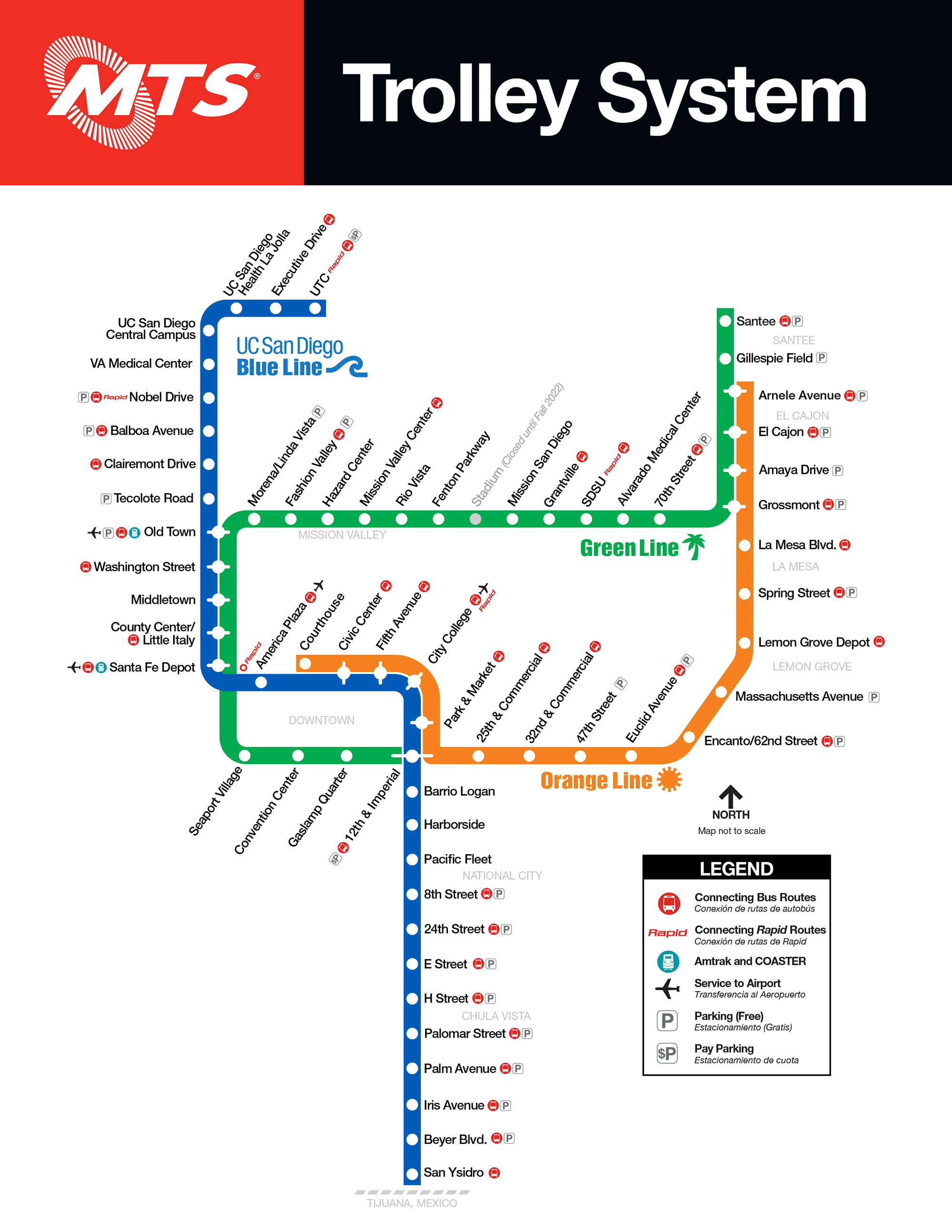 トロリーの路線図