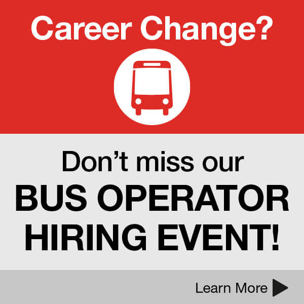 Career Change? Don't miss our Bus Operator hiring event!