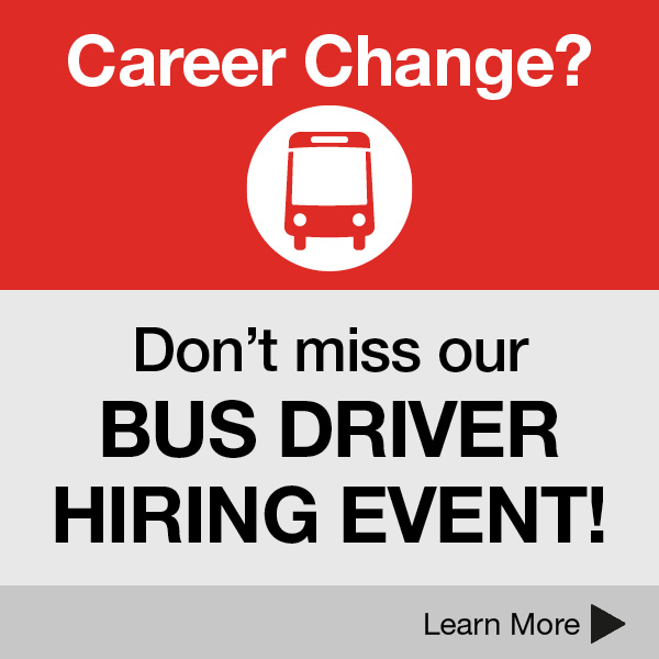 Career Change? Don't miss our Bus Operator hiring event!