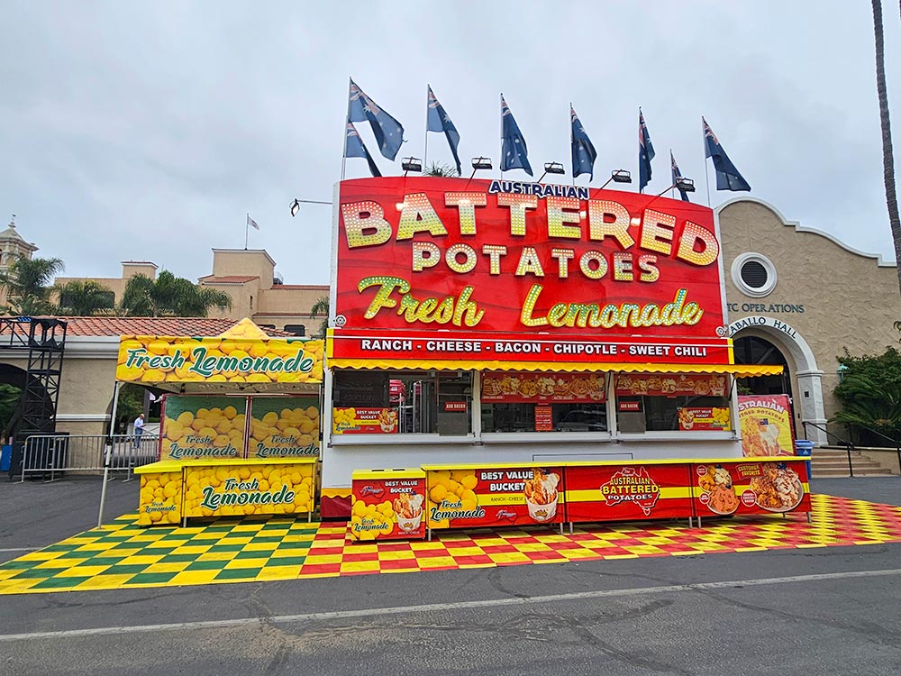 Booth for Austrialian Battered Potatoes at the San Diego County Fair