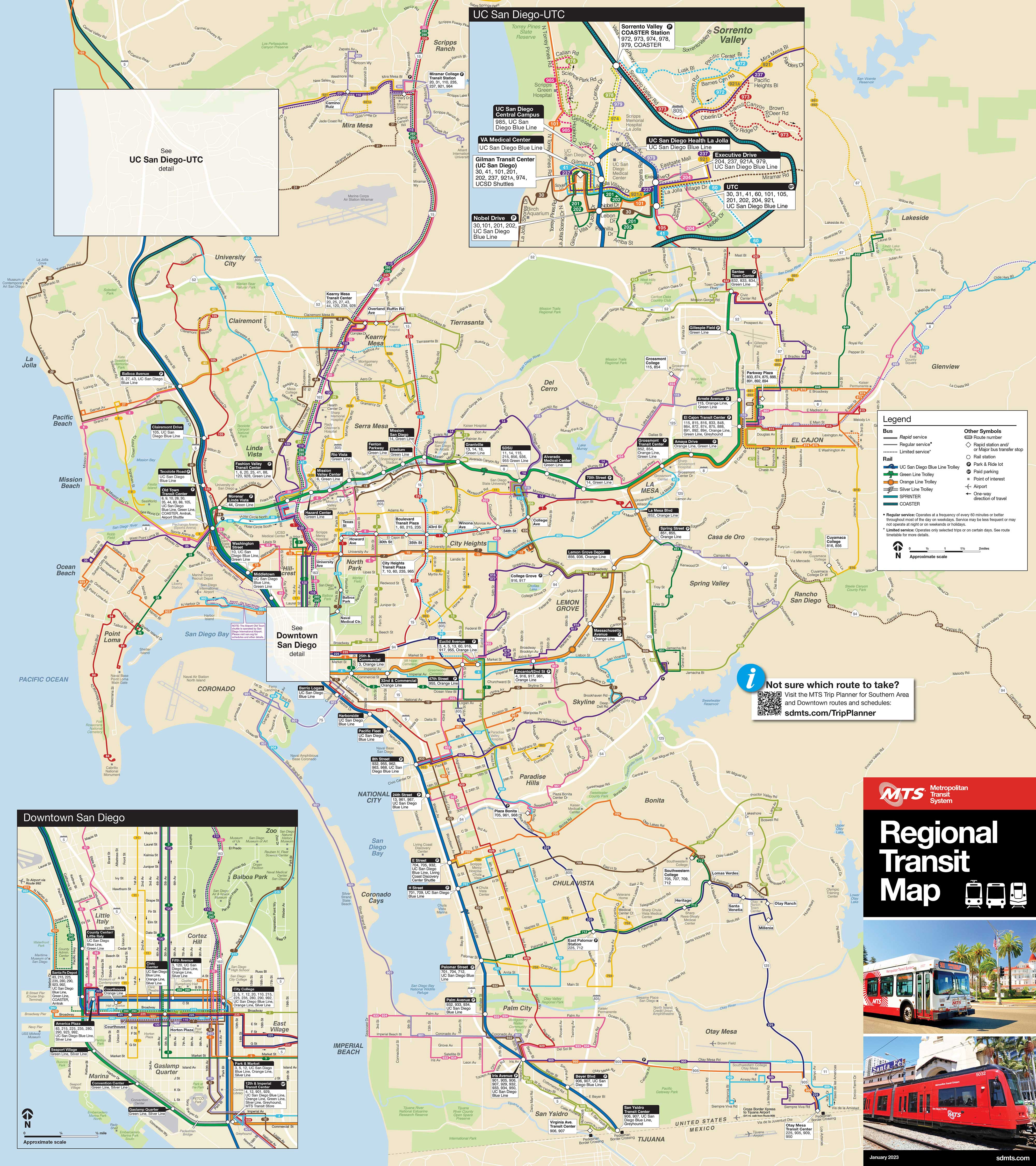 San Diego Regional Public Transit Map