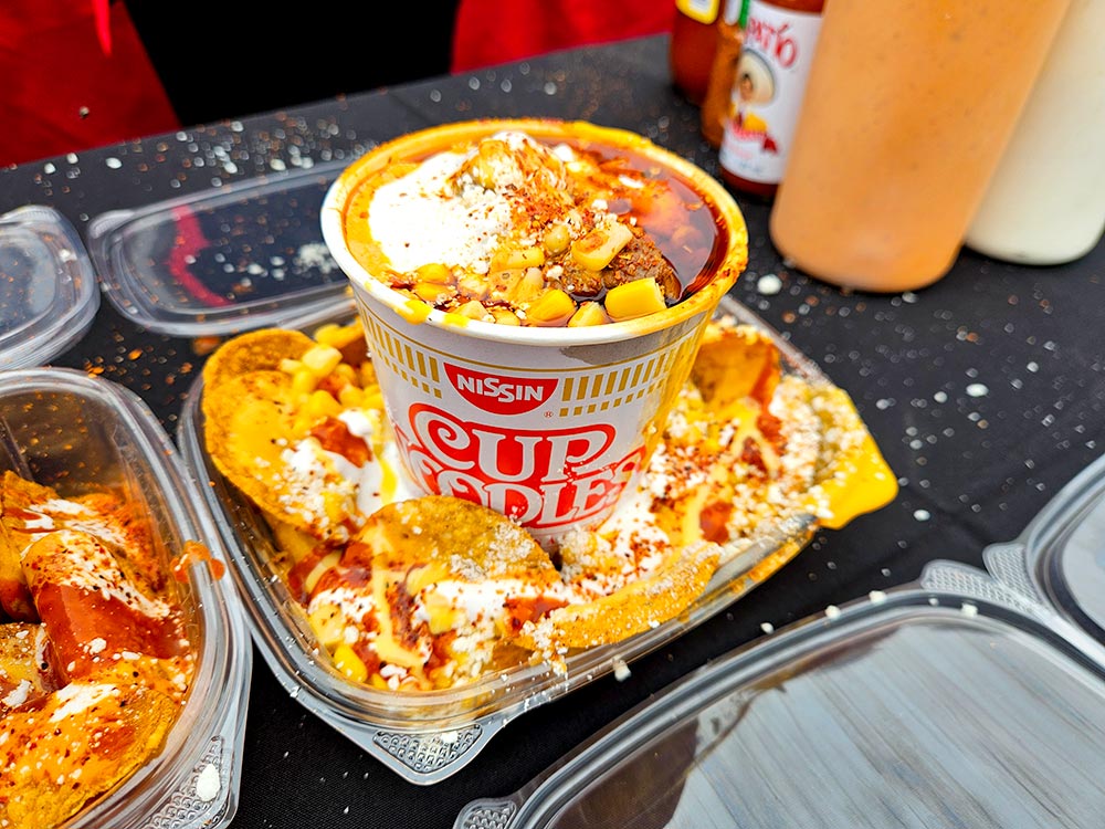 Cup of Noodles with Birria and nachos