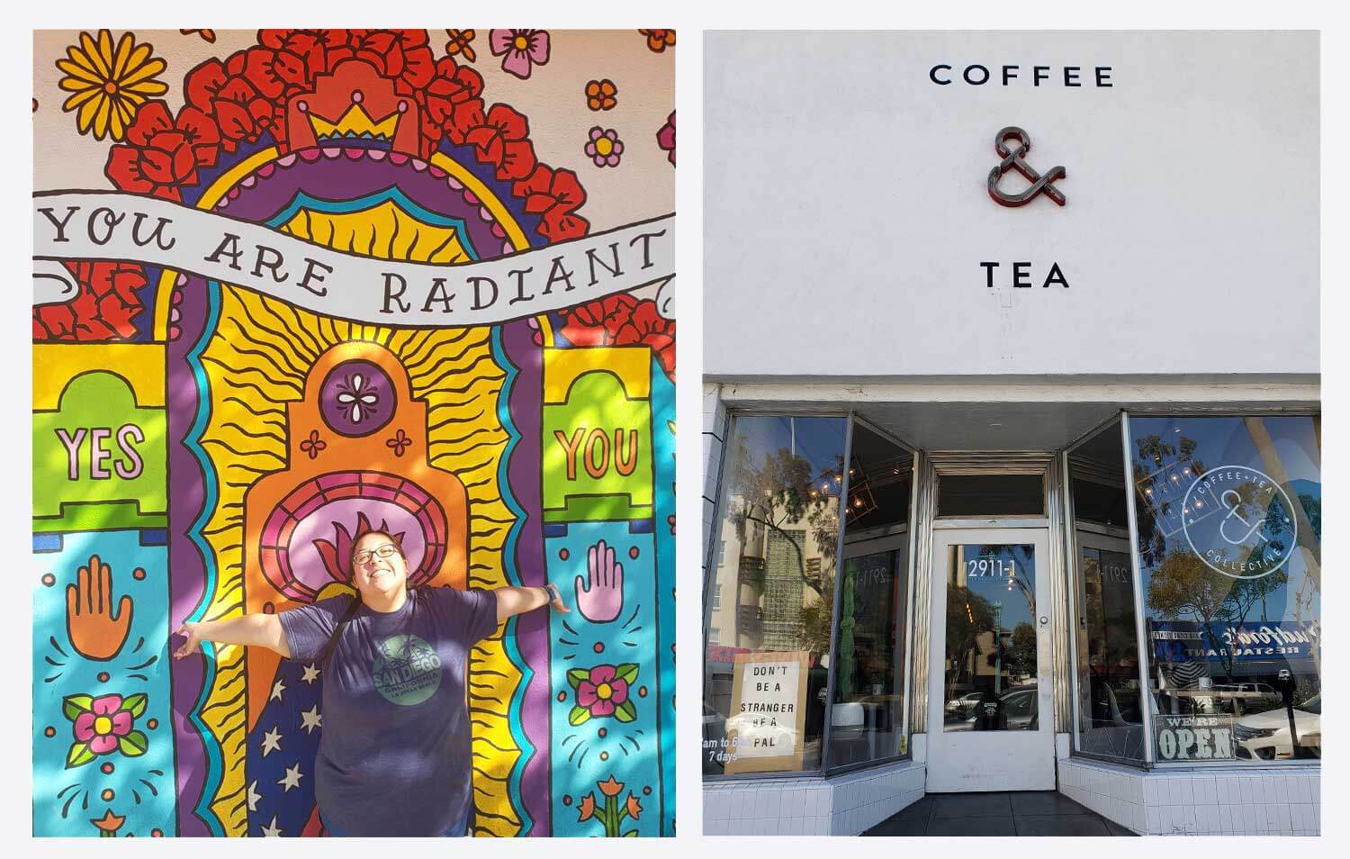 Mural at Artelexia and Coffee + Tea Collective in North Park