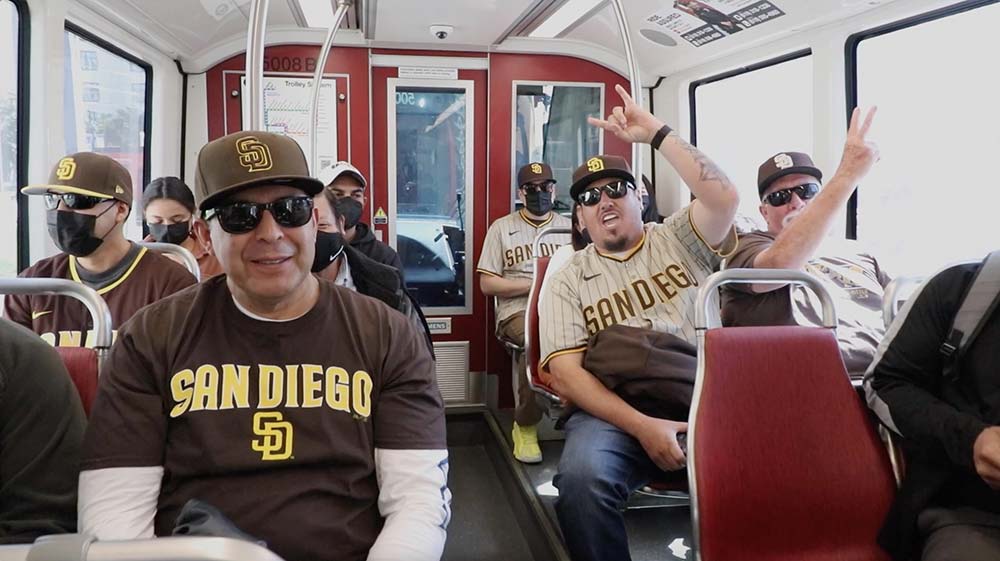 Padres fans take the Trolley to Petco Park