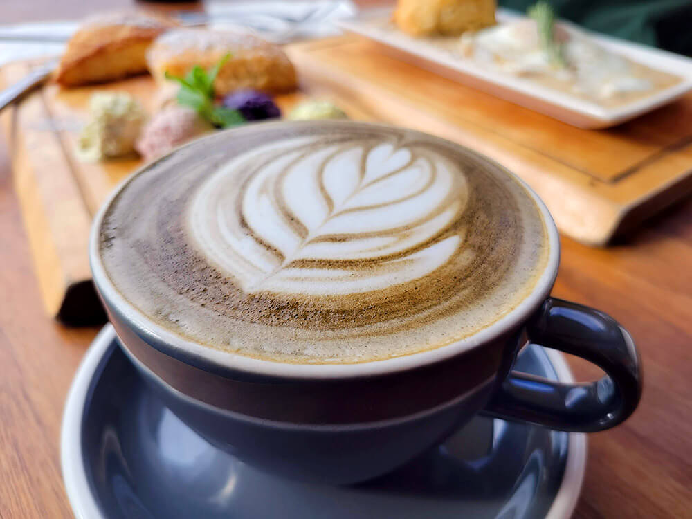 Black Sesame Latte at Public Square Coffee House in La Mesa