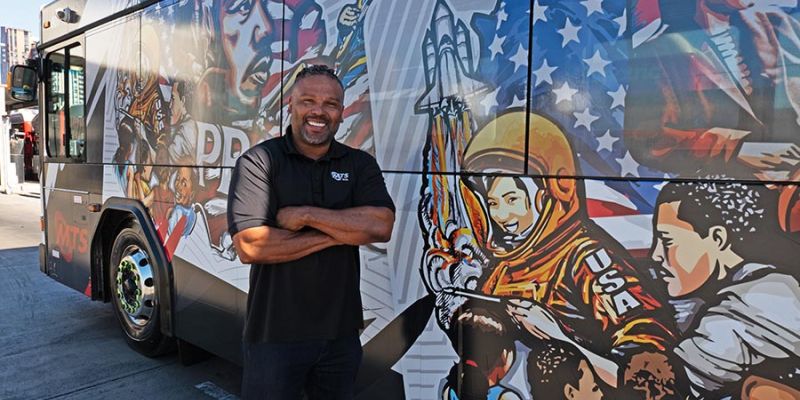 Ibn Edwards, employee artist for the new Black History Month PRONTO Card