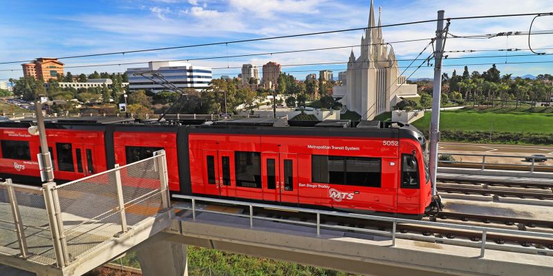 Trolley at Noble Drive Station