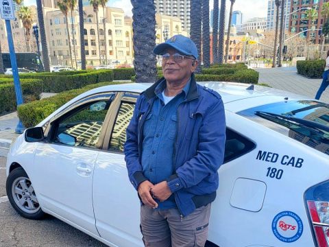 Medhanie, veteran taxi cab driver of 27 years