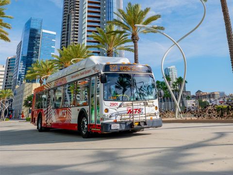 MTS Bus in Downtown San Diego