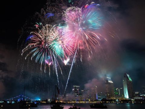 Fireworks over San Diego Bay