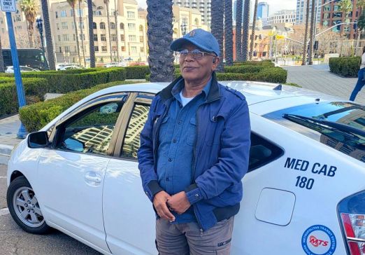 Medhanie, veteran taxi cab driver of 27 years