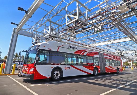 Electric Bus at the Charging Station