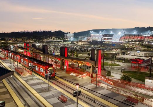 San Diego Trolley at Snapdragon Stadium