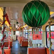 Interior of the Holly Jolly Trolley 2024