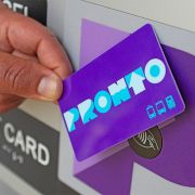 PRONTO Card being tapped on a ticket machine.