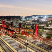 San Diego Trolley at Snapdragon Stadium