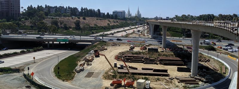 A photo of the Trolley Construction near La Jolla Village Drive