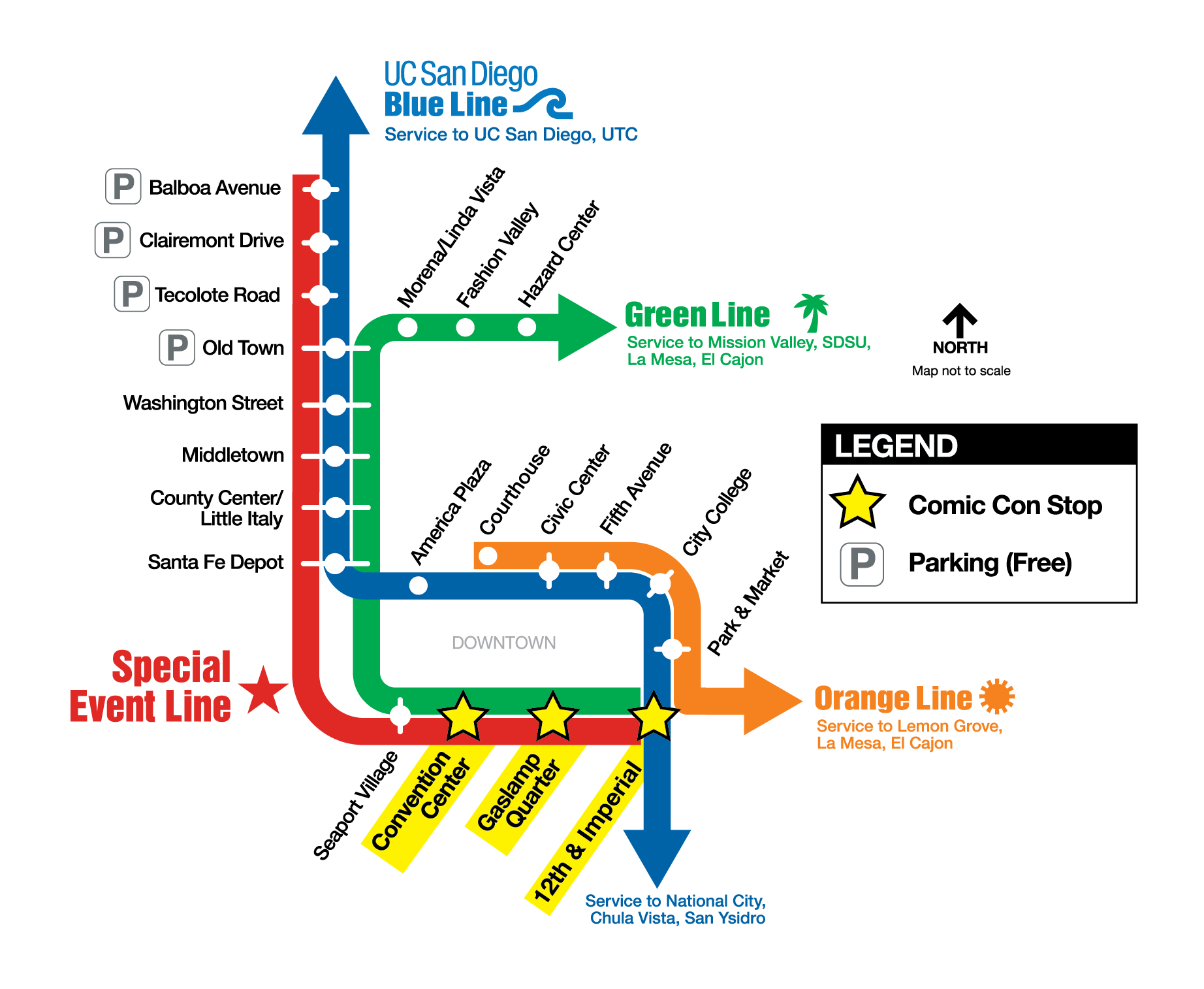 Comic-Con Interior Downtown Trolley Map