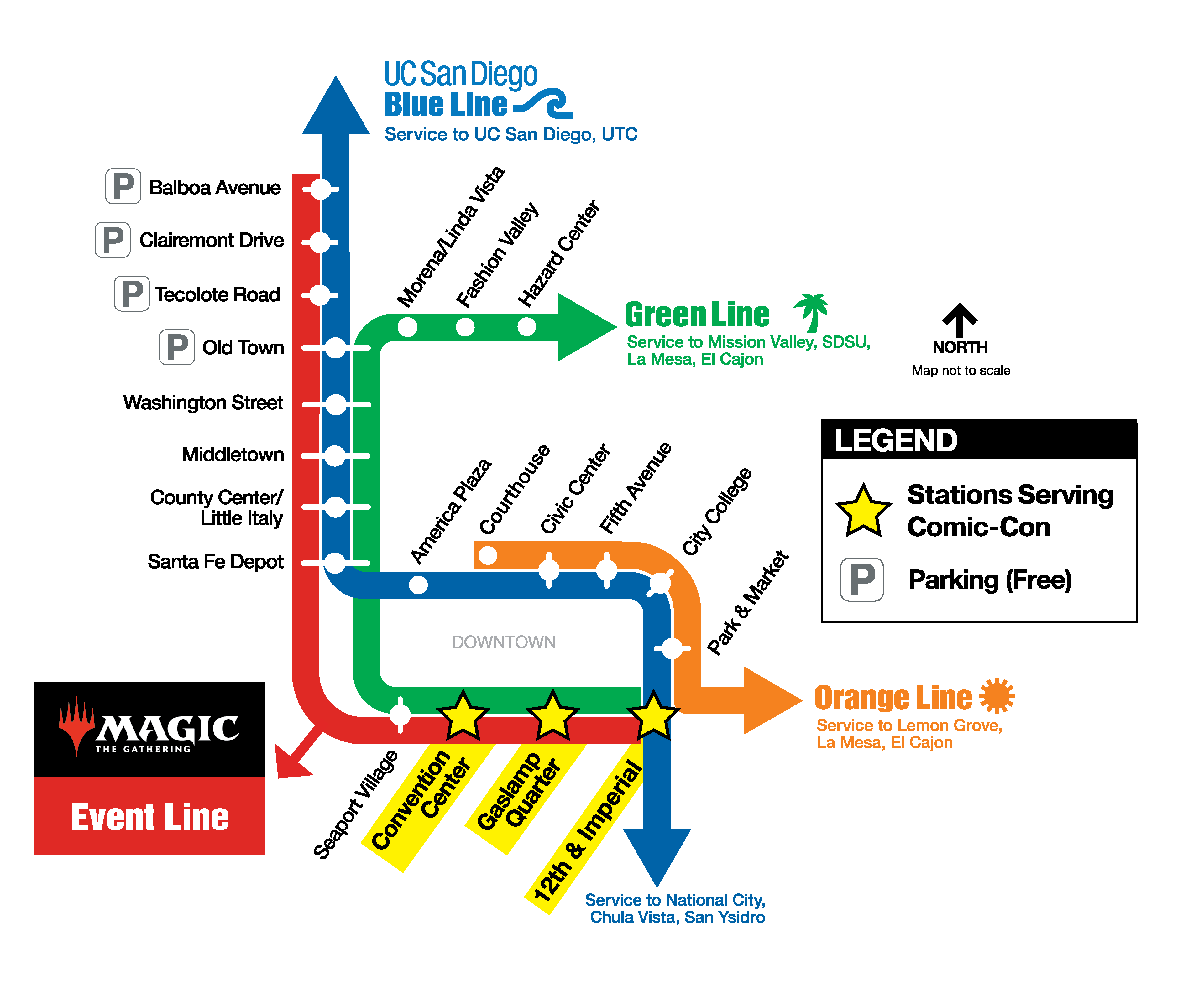 Comic-Con Interior Downtown Trolley Map