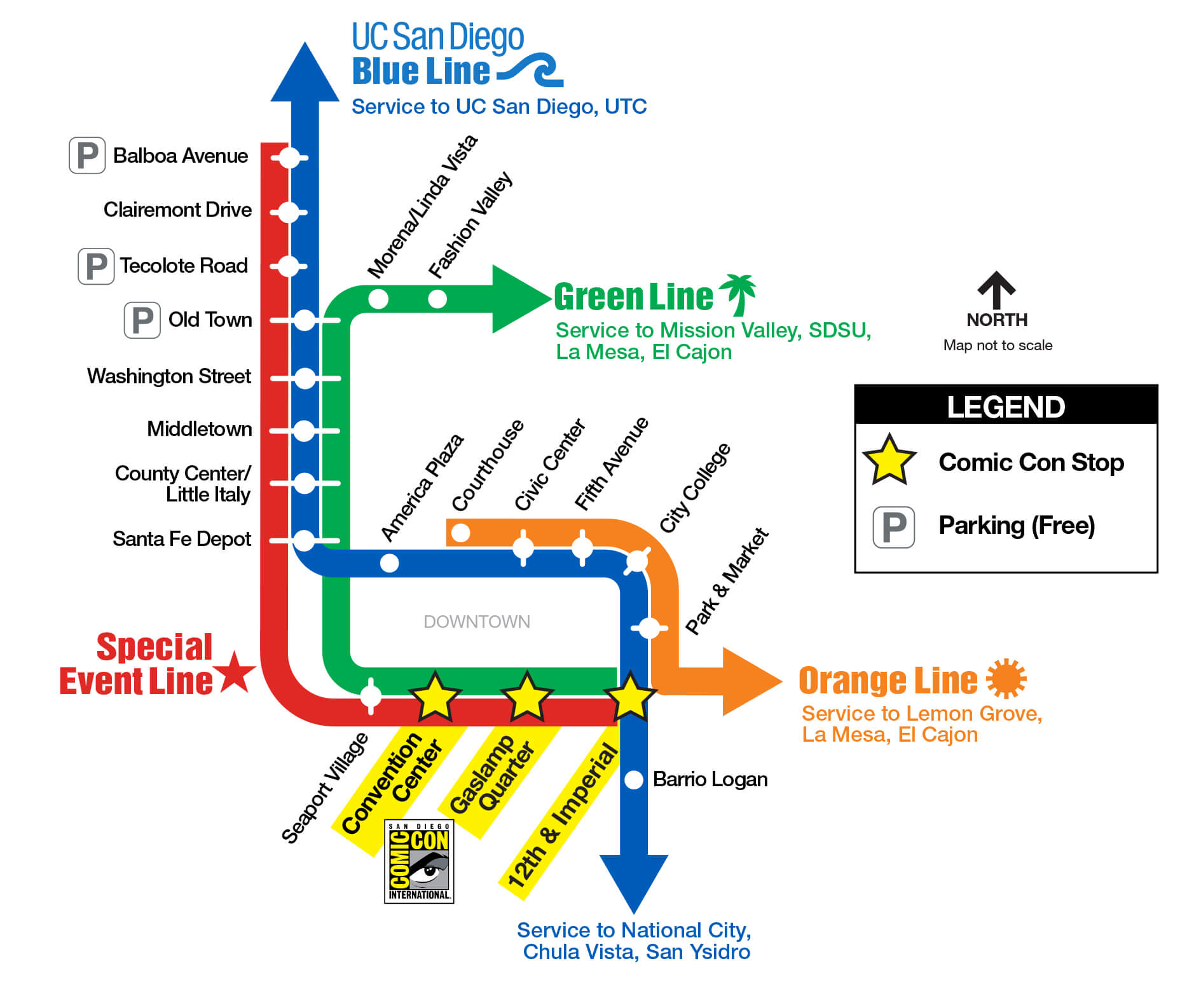 Comic-Con Interior Downtown Trolley Map